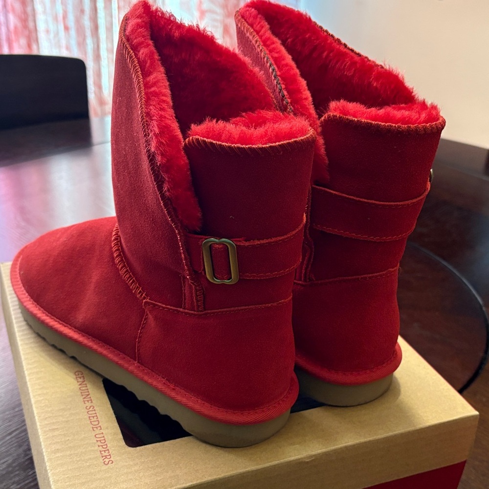 Style & Co. Vibrant Red Suede Boots - Picture 2 of 3